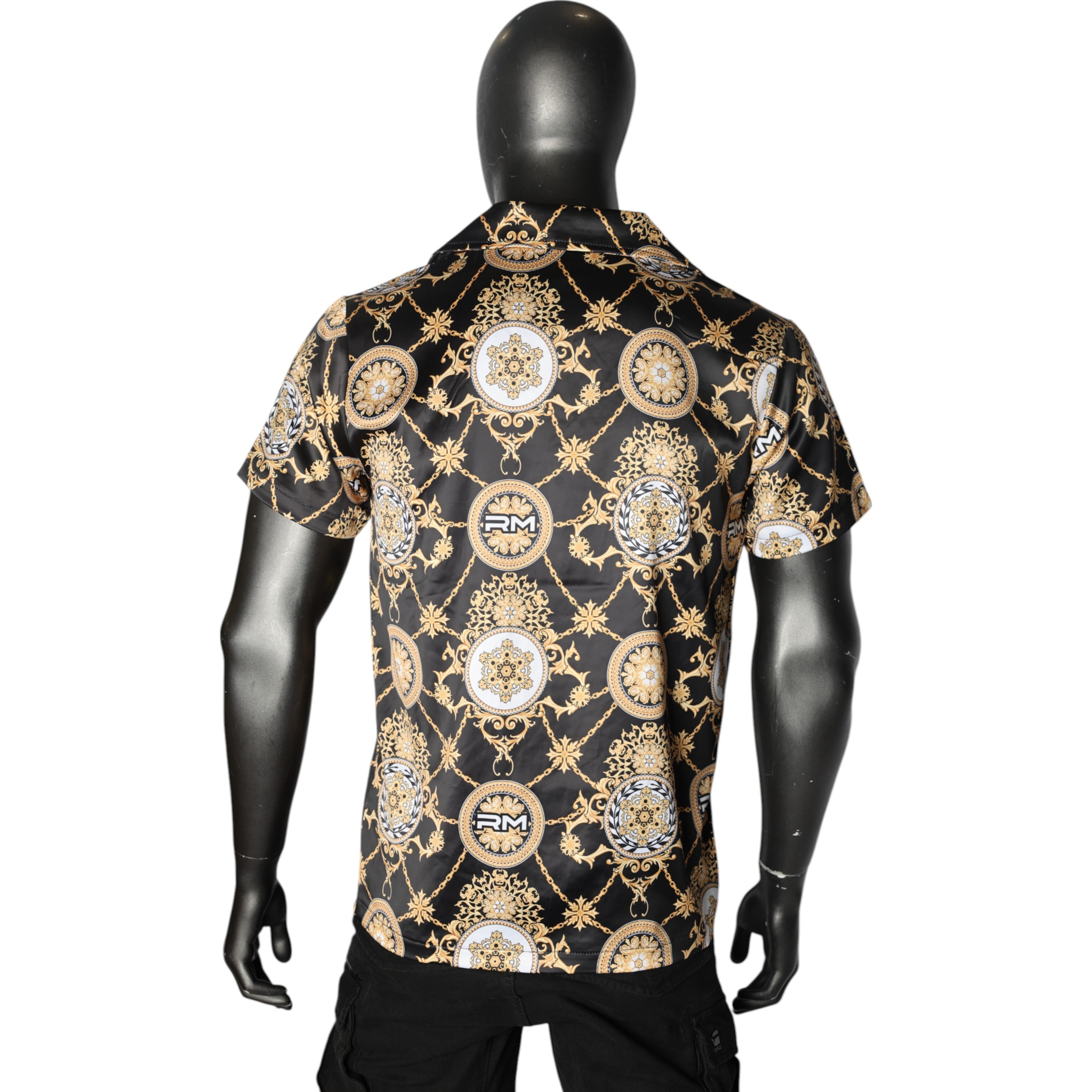 Rossimoda Shirt Floreale Fiori Resort Black-Gold